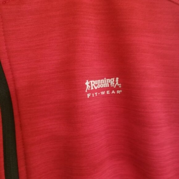 Running Room Fit Wear Thermal Vest Large Red Full Zip Reflective logos Pockets - Picture 6 of 15